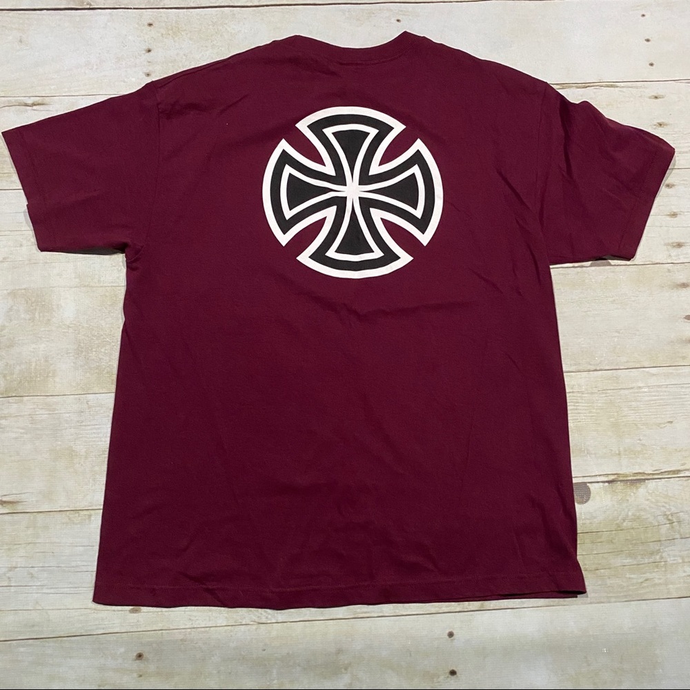 Independent burgundy shirt